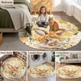 thumbnail image 5 of Easter Bunny Round Area Rug 7Ft Washable Circle Rugs for Dorm Laundry Room, Spring Yellow Floral Rabbit Scarf Botanical Non-Slip Carpet Floor Mats Indoor Outdoor Carpet Runner Aesthetic Home Decor, 5 of 8