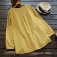 thumbnail image 4 of CHOK Hauts pour Femmes Liquidation Mode Été Décontractée Ample Lin Manches Longues Col Rond Blouse en Solde, 4 of 5