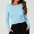 thumbnail image 2 of yillto Womens Long Sleeve Tight Shirts Basic Crew Neck Workout Tees Clothes Going out Fashion Undershirts, 2 of 7