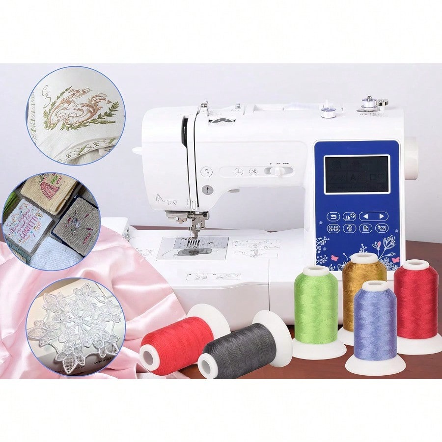 63 Colors Polyester Compatible with Brother Embroidery hine Thread Kit 40 Weight Compatible with Brother lock Janome Singer Pfaff Husqvarna Bernina Embroidery Sewing hines 550Y