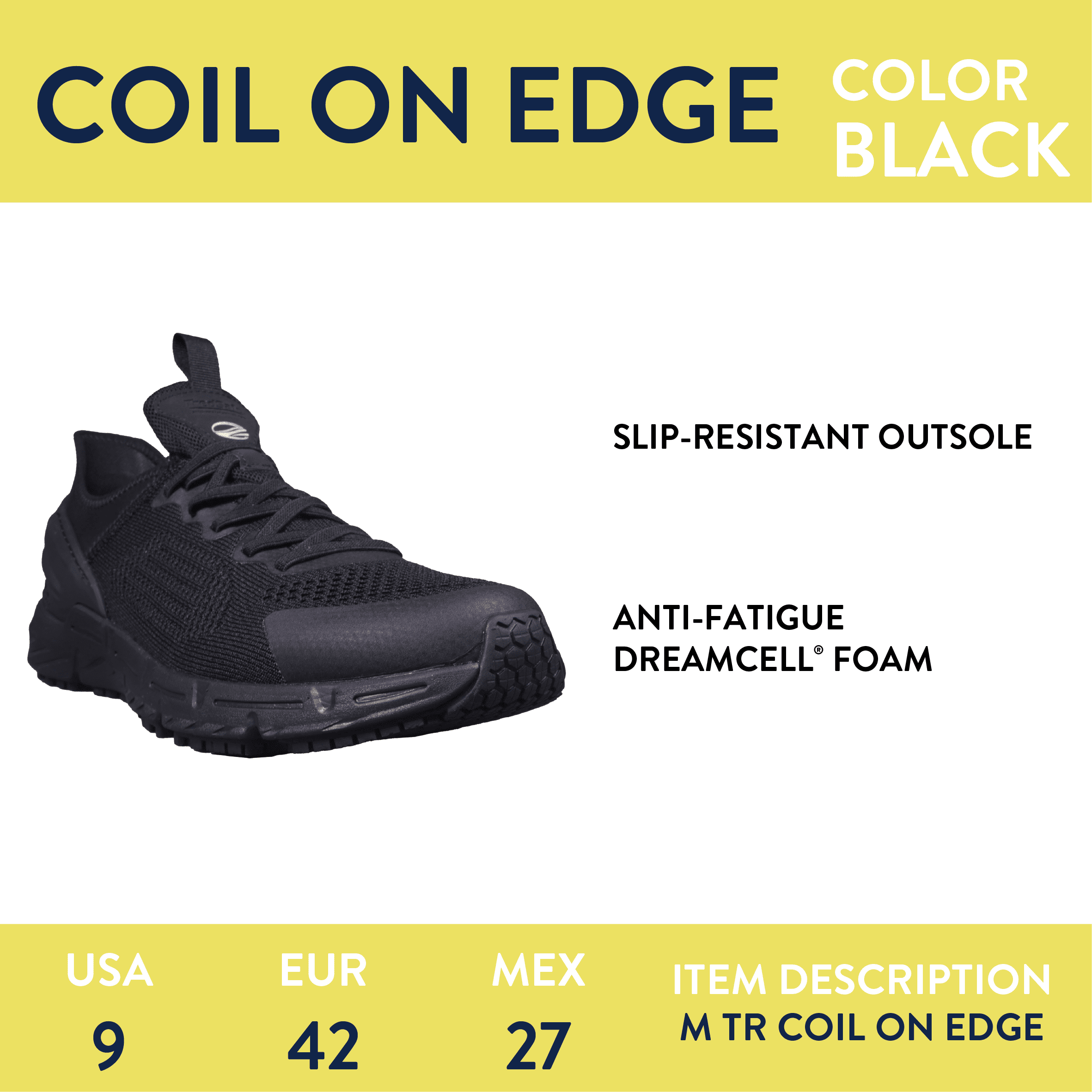 Tredsafe Men's Coil On Edge Slip Resistant Shoes
