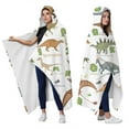 thumbnail image 2 of Wearable Blanket,Alphabet Dinosaur Names Chart Pattern Hooded Wearable Flannel Blanket for Adults & Teens,Winter Poncho Shawl Wrap Cape Cozy Anti-Pill,50"x60", 2 of 5