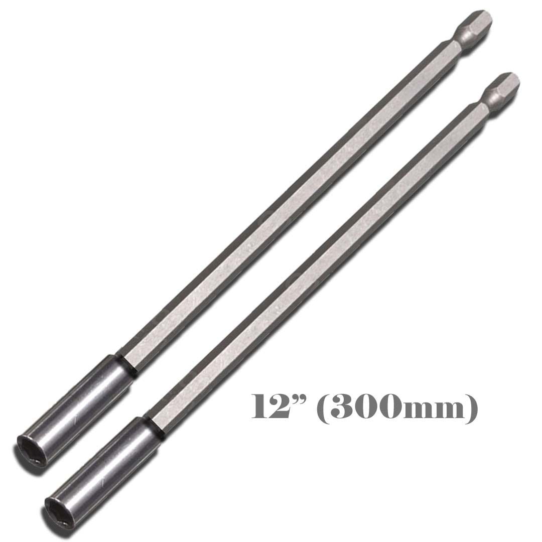 2X 1/4"Extension Guide Rod Hex Shank Telescoping Screwdriver Bit Holder Magnetic 