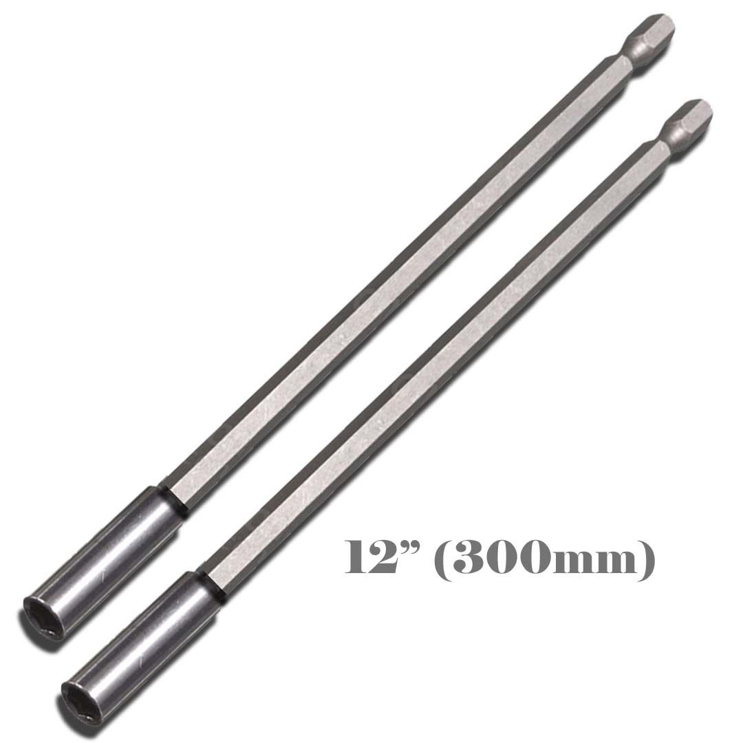 12 Inch Length Eyech Magnetic Extension Bit Holder Quick Release Screwdriver Bit Extension with 1/4 Hex Inch Shank for Power Drill Screwdriver 