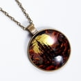 thumbnail image 2 of Halloween Castle Necklace Personalized Custom Photo Round Pendant Adjustable Stainless Steel Necklaces with Gift Box for Men Women Mothers Valentine's Jewelry Gift, 2 of 6