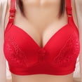 thumbnail image 2 of GDREDA Wireless Comfort Bra Double Support Wireless Bra Lace Bra With Straps Full Coverage Wirefree Bra Tagless For Everyday Wear Red,D, 2 of 3