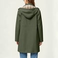 thumbnail image 6 of HappyYEE Women's Rain Coat with Drawstring Waist Plaid Lined Hooded Windbreaker Lightweight Waterproof Rain Jacket with Pockets M, 6 of 9