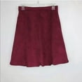 thumbnail image 4 of Romeo & Juliet BERRY Women's Faux Suede Panels Scalloped-Hem Mini Skirt M, 4 of 5
