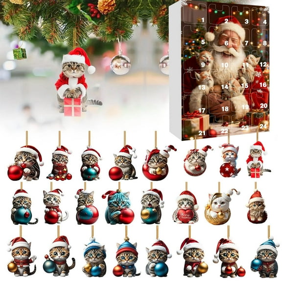 YHAICO Advent Calendars 2025 Advent Calendars for Teens 2025 Christmas Countdown Calendar Cute Acrylic Decoration Holiday Gifts Box for Family and Friend