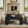 thumbnail image 3 of Finmind 39.4-Inch Square Coffee Table for Living Room, Farmhouse All Wood Accent Center Cocktail Table, 3 of 7