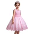 thumbnail image 2 of ATOGUTA Junior Bridesmaid Dresses Pink Sleeveless Tulle Formal Wedding Pageant Party Fancy Princess Ball Gown Dresses 2T-12, 2 of 7