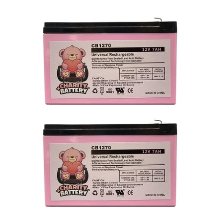 EFI LanGuard 675 12V 7Ah Replacement UPS SLA battery by Charity Battery - 2 Pack