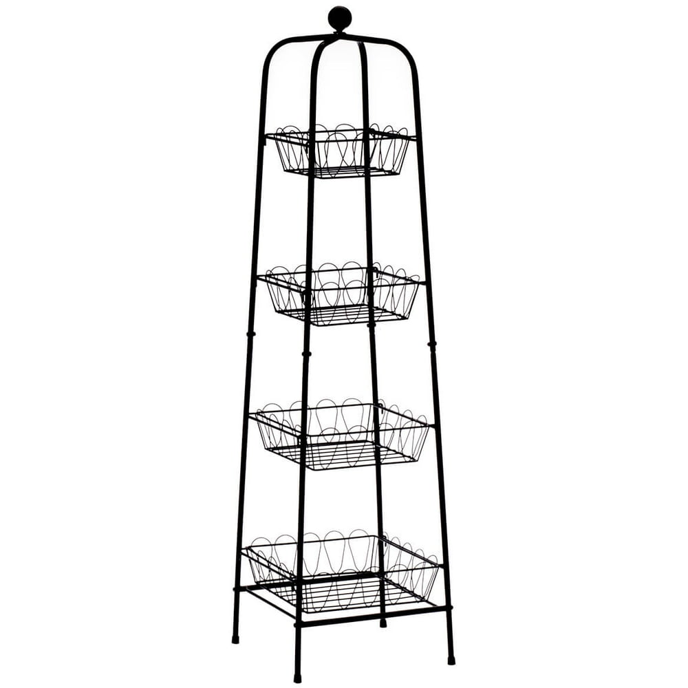 4Tier Metal Basket Stand for Storage and Organization