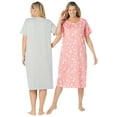 thumbnail image 3 of Dreams & Co. Women's Plus Size 2-Pack Long Sleepshirts Nightgown, 3 of 5
