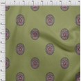 thumbnail image 4 of oneOone Cotton Flex Green Fabric Asian Block Face Sewing Material Print Fabric By The Yard 40 Inch Wide, 4 of 4