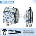 thumbnail image 3 of Zipper Binder with Shoulder Strap 2 inch 3 Ring Waterproof File Folder Organizer Bag 500 Sheet Blue Butterfly and Flower, 3 of 8