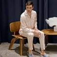 thumbnail image 6 of Hwmodou Mens Sleepwears Valentine's Day Love Heart Cute Printed Solid Nightwear Long Sleeve Night Gown Set For Couples Silk Robe Comfort And Style Homwear Nightgown For Man, 6 of 8