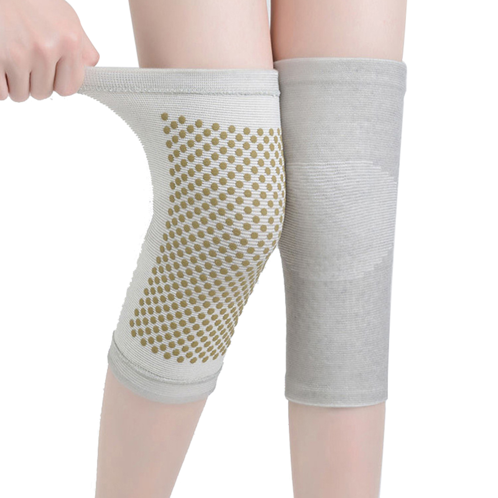 Ai Velvet Self-Heating Knee Pads Gray Xl Heated Knee Brace Wrap Knee Brace Sleeve Protector Warm Self‑Heating Knee Pads Health Care for Arthritis