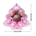 thumbnail image 2 of Metal Hanging Christmas Tree Wind Decorations - Festive Pink Outline with Red & White Ornaments Perfect for Yard & Garden Spinners, 2 of 7
