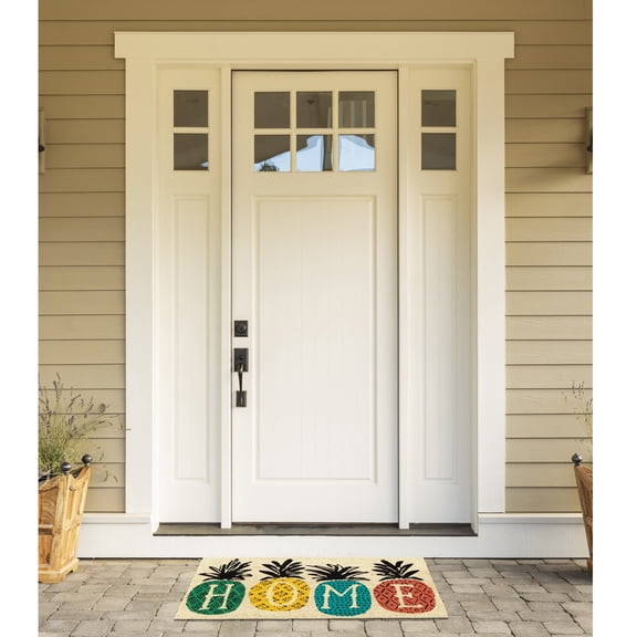 DII Natural Coir Doormat, Home Sweet Home Mat, Pineapple Home, 17x29"