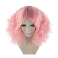 thumbnail image 4 of HPO Adult Women's V Part Candy Pink Color Curly Wig | Cosplay Halloween Wig | Premium Breathable Capless Cap, 4 of 10