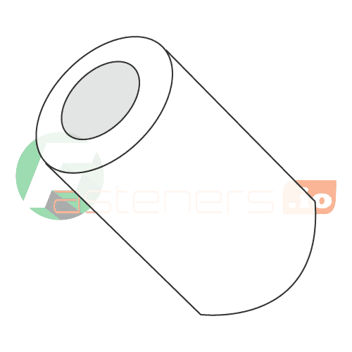 Spacer Round - #6 (ID) x 3/8 (OD) x 7/8 (Body Length), Nylon, Natural Finish, (QUANTITY: 1000)