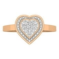 thumbnail image 2 of Dazzlingrock Collection Round White Diamond Heart Promise Ring for Women (0.10 ctw, Color I-J, Clarity I2-I3) in 10K Rose Gold, Size 7, 2 of 6