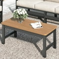 thumbnail image 5 of MF Studio HDPE Patio Furniture Set, 4-Piece HDPE & Wicker Outdoor Conversation Set with Thick Cushions and Coffee Table, Black, 5 of 13