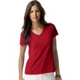 thumbnail image 1 of Hanes T-Shirt à Col en V Nano-T pour Femmes, TTG, Rouge Foncé, 1 of 1