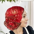 thumbnail image 1 of Elegant Floral Lace Headscarf Hats Exclusive For Women Elastic Breathable Polyester Gauze With Ruffled Edges, 1 of 6