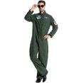 thumbnail image 4 of Men Flight Suit Pilot Costume Cosplay Jumpsuit for Halloween Party, 4 of 5