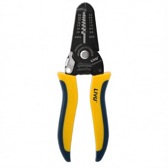 LUXERAD 7-Inch Wire Stripper – Strips 10-22 AWG, Comfort-Grip & Locking Mechanism