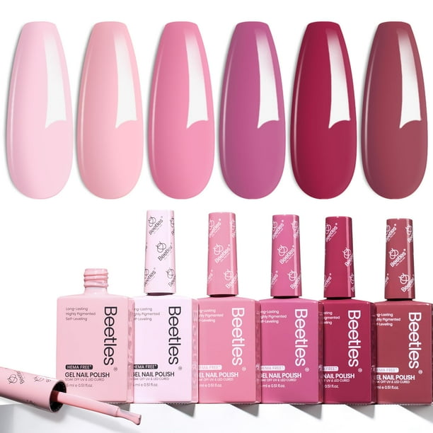 Set de esmaltes de uñas en gel Beetles Romantic Blush, 6 colores, 15 ml