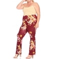 thumbnail image 4 of Women's Plus Size High Waisted Palazzo Pants Soft Stretch Print and Solid Flare Leggings, 4 of 5