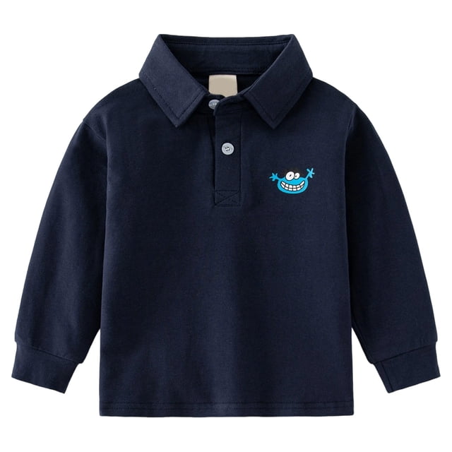 AWZXDE T-Shirts Garçons Polo à Manches Longues Col Montant Chemise à Imprimé d'Animaux Mignons