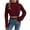 Wine, variant on Oksale Cropped Fall Sweaters for Women V Neck Peplum Sweater Trendy Ruffle Hem Waist Pullover Loose Long Sleeve Knit Jumpers Elegant Soft Tops Army Green L