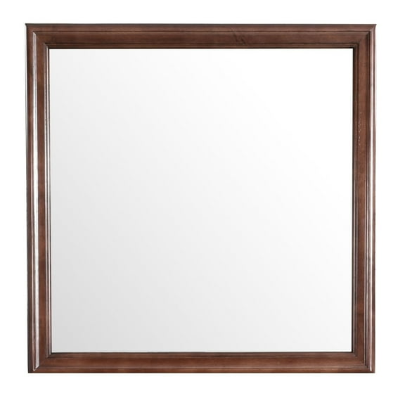 38 in. x 38 in. Classic Square Wood Framed Dresser Mirror - Cappuccino
