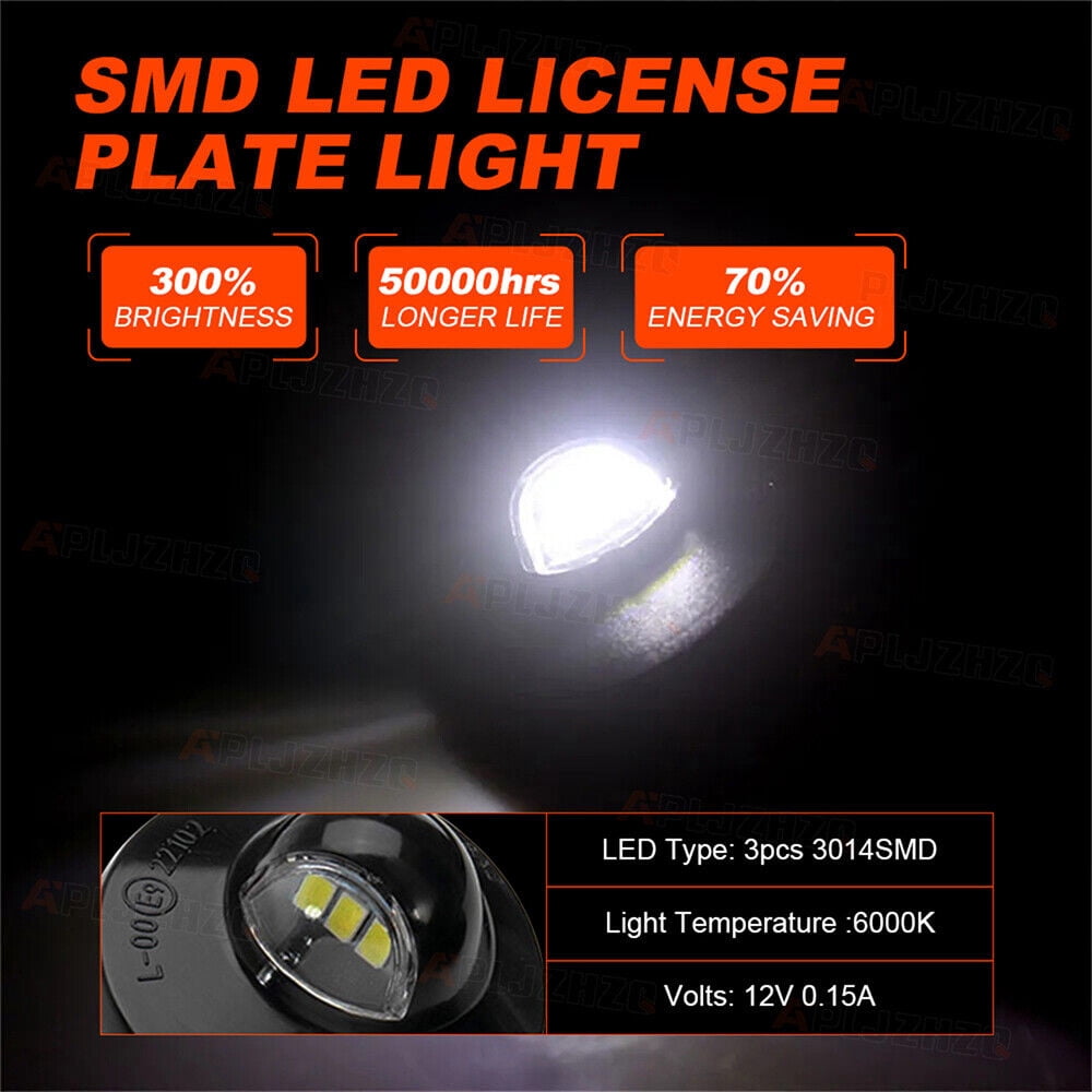 2x Fit Ford F150 F250 F350 LED License Plate Light Tag Lamp Assembly Replacement