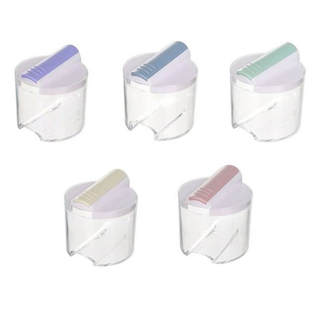 5 Pcs Pot à Épices en Plastique Empilable Transparent Double Couvercle Boîte de Rangement Alimentaire Outil de Conservation de Cuisine