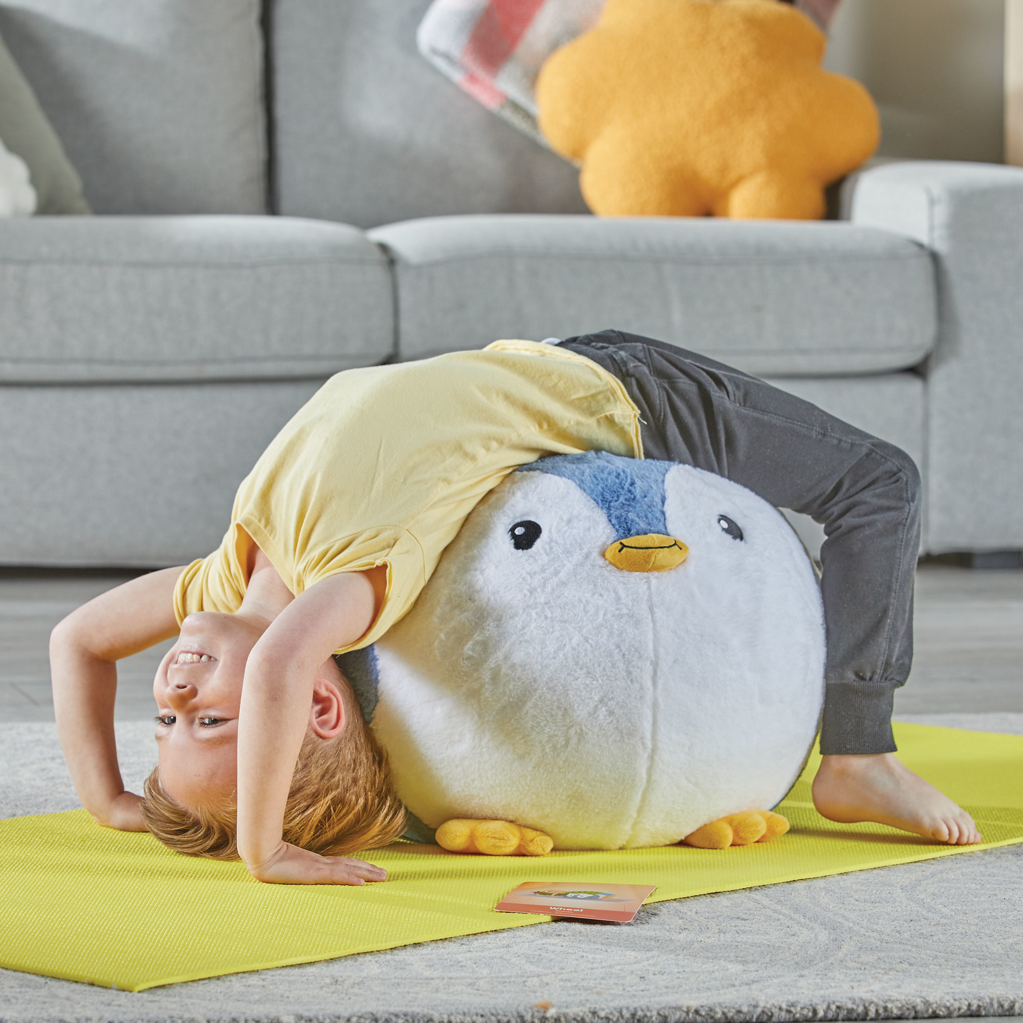 hand2mind BubblePlush Yoga Ball Buddy - Penguin