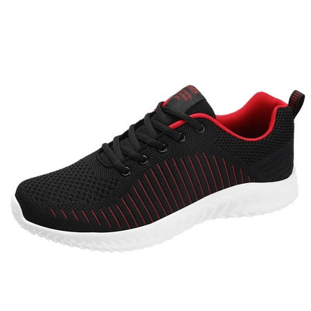 

Sneakers for Men Men Shoes Summer Large Size Lightweight Lace Up Mesh Outdoor Sneakers Non Slip Casual Running Shoes Mens Sneakers Pu Red 41