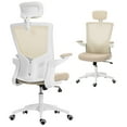 thumbnail image 1 of HOMCOM Chaise de Bureau Ergonomique, Chaise de Bureau avec Appuie-Tête Réglable, Beige, 1 of 10