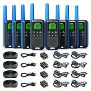 GOCOM Rechargeable G600 FRS Walkie Talkies 2W Long Range Handheld Two Way Radio for Adults VOX Scan, NOAA & Weather Alerts, LED Lamplight 8 Pack