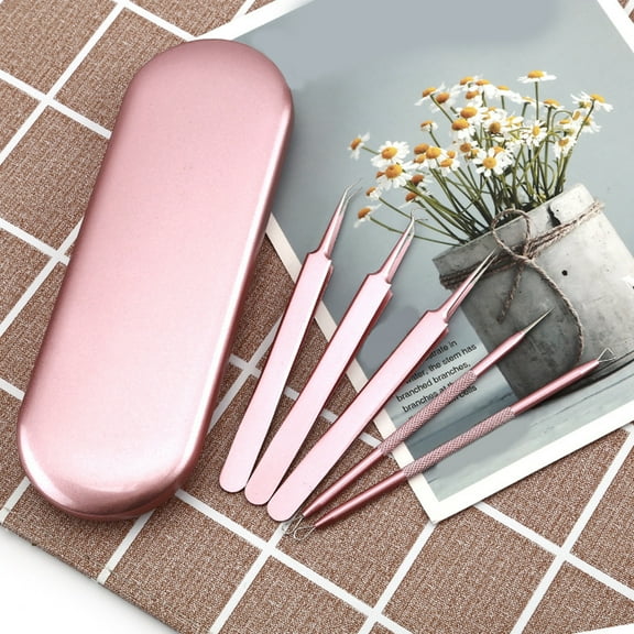 Joernso 5Pcs/Set Acne Blackhead Removal Tool Deep Cleansing Skin Care Tool Stainless Steel Pimple Removal Needle Pore Cleaning Tool for Face Nose