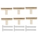 thumbnail image 1 of 6 Sets oro cajón manija espacio aluminio estilo europeo manija muebles piezas de repuesto (en forma de T solo agujero), 1 of 8