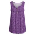 thumbnail image 4 of RMGVDSD Tank Tops For Women Fashion Summer Floral Print Tank Top Round Neck Sleeveless Folded Front Tunic Tops Casual Basic Loose Shirts Fashion Clothing, 4 of 4