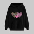 thumbnail image 2 of UPPADA Valentines Hooded Sweatshirt Women Love Heart Graphic Long Sleeve Hoodie Casual Pullover Top Perfect As A Gift for Her Black,L, 2 of 6