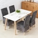 thumbnail image 5 of Fundas de silla de hotel de jacquard con faldón - Fundas elásticas gruesas de una sola pieza para sillas de comedor, para el hogar, bodas y fiestas | Poliéster, antiarrugas, cobertura total, 5 of 6