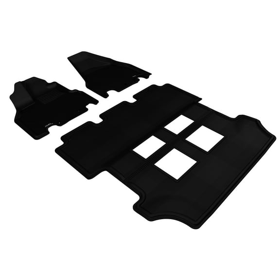 3D MAXpider Custom Fit Kagu Floor Mat (Black) for 2011-2017 Honda Odyssey EX - 1ST Row 2ND Row