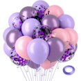 thumbnail image 1 of Pink and Purple Balloons Pink and Purple Birthday Decorations Princess Balloons Birthday Balloons for Girls Pink Confetti Balloons Pink Purple Balloons Purple Wedding Decorations Pastel Purple Balloon, 1 of 7